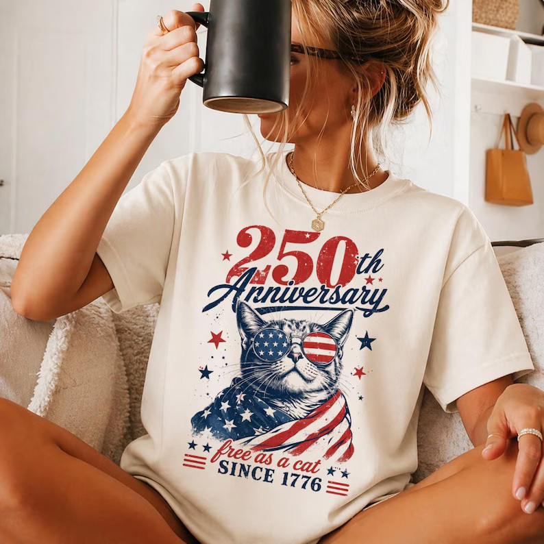 Free As a Cat Shirt, USA 1776–2026 T-Shirt, 250th Years of Shirt