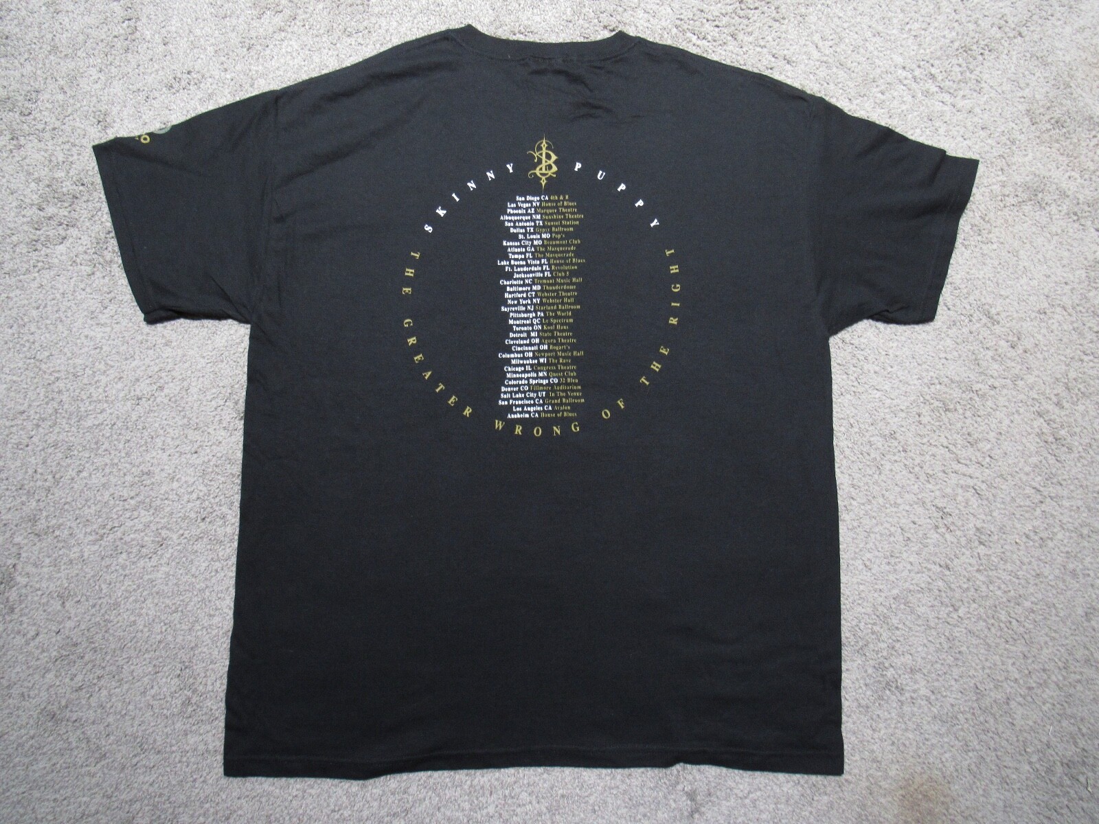 Original Vtg 2004 SKINNY PUPPY Greater Wrong Of Right T-SHIRT XL Tour Concert 04