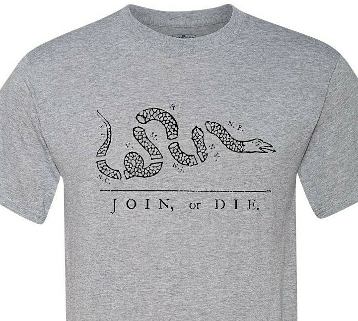 Join or Die! America’s Founding Fathers – History Tee – Fast Shipping – Soft