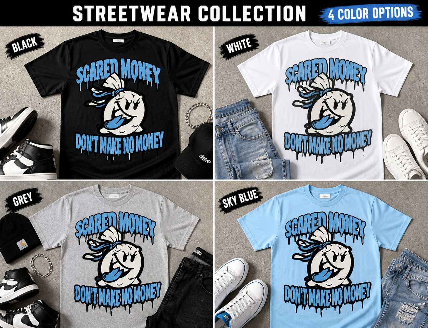 Pro Club Shaka Men’s T-Shirt Sneaker Tees To Match Air Jordan 11 University Blue