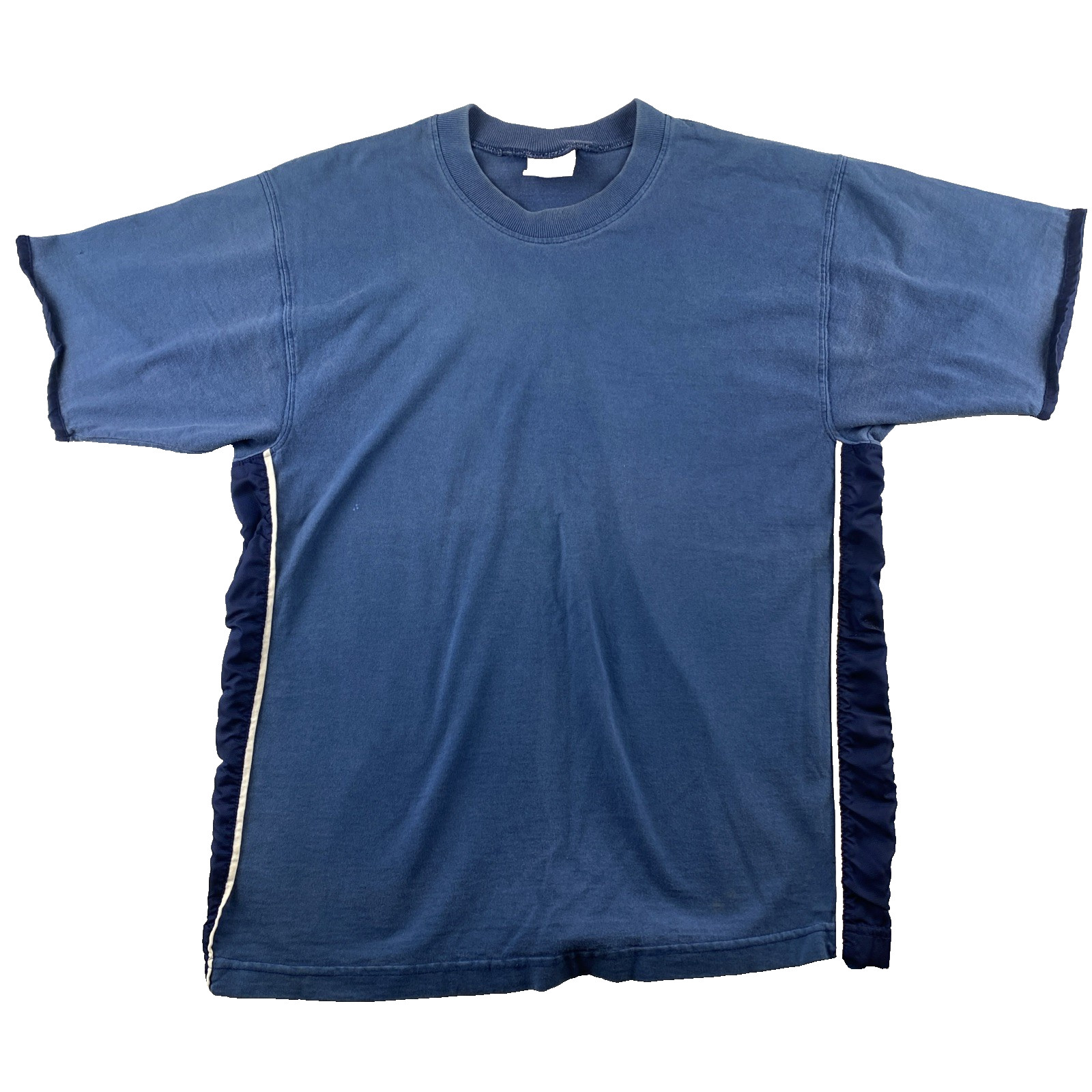 Wilson Mens T Shirt Crew Neck SS VTG Cotton Blue Size Medium Nylon Trim READ