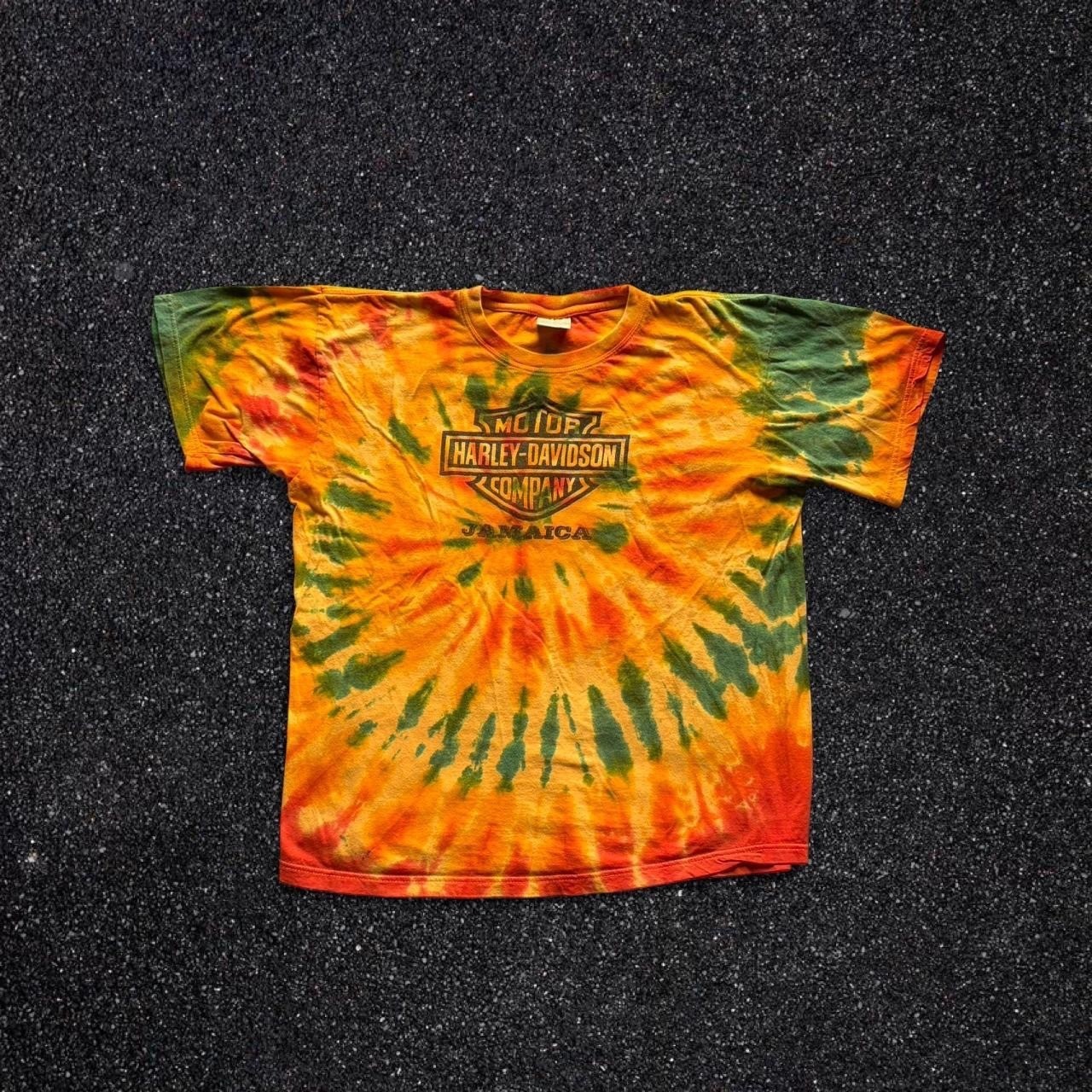 Harley-Davidson Jamaica Tie Dye Graphic T-Shirt Mens XL Vintage Style