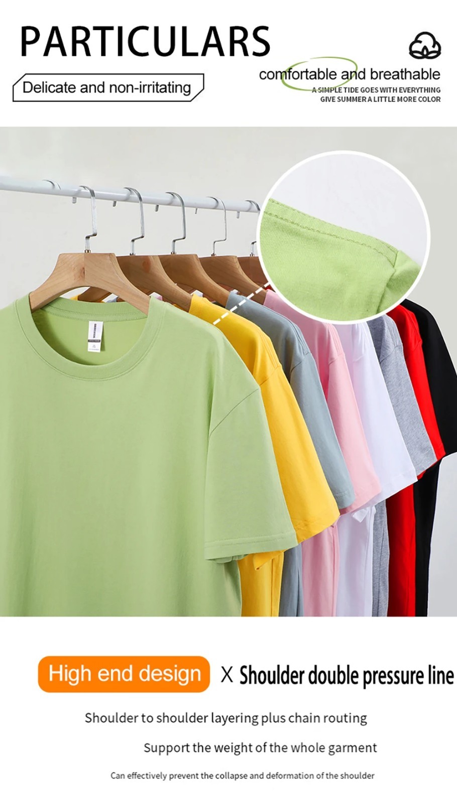 Men 100 % Cotton Shirt Breathable Casual Summer Beach Gym Fitness Tee Top Gift