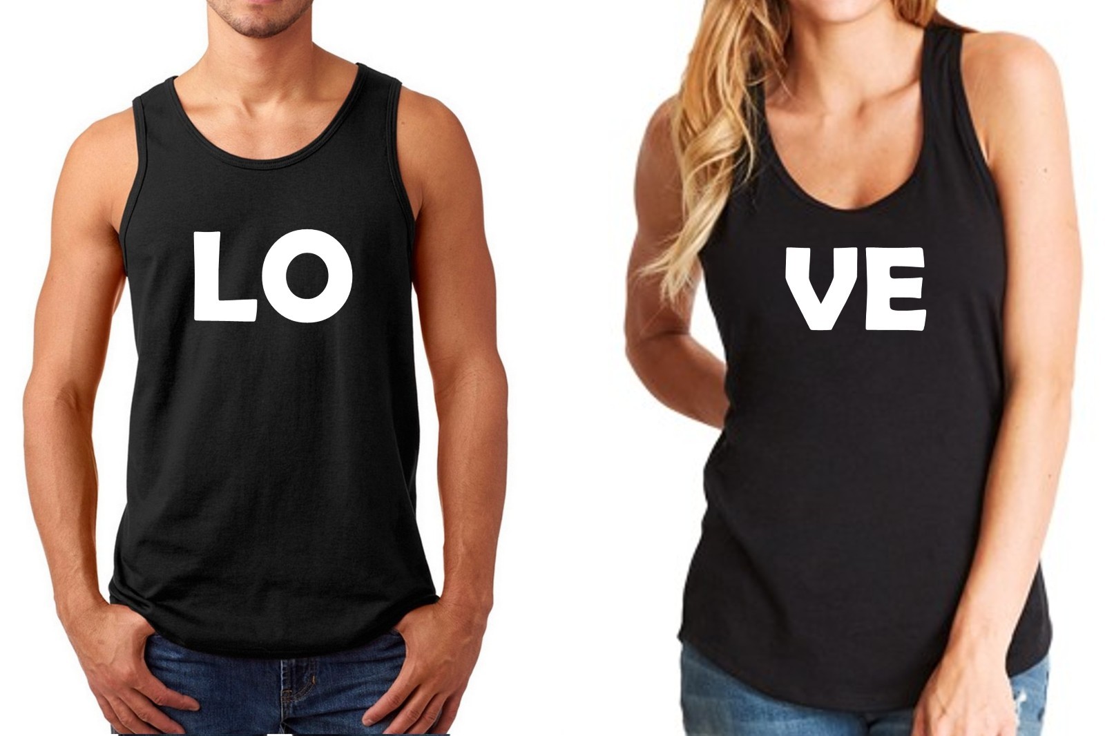 Tank Top LOVE Couple Shirts Funny Matching Valentine’s Day Gift Anniversary Tees