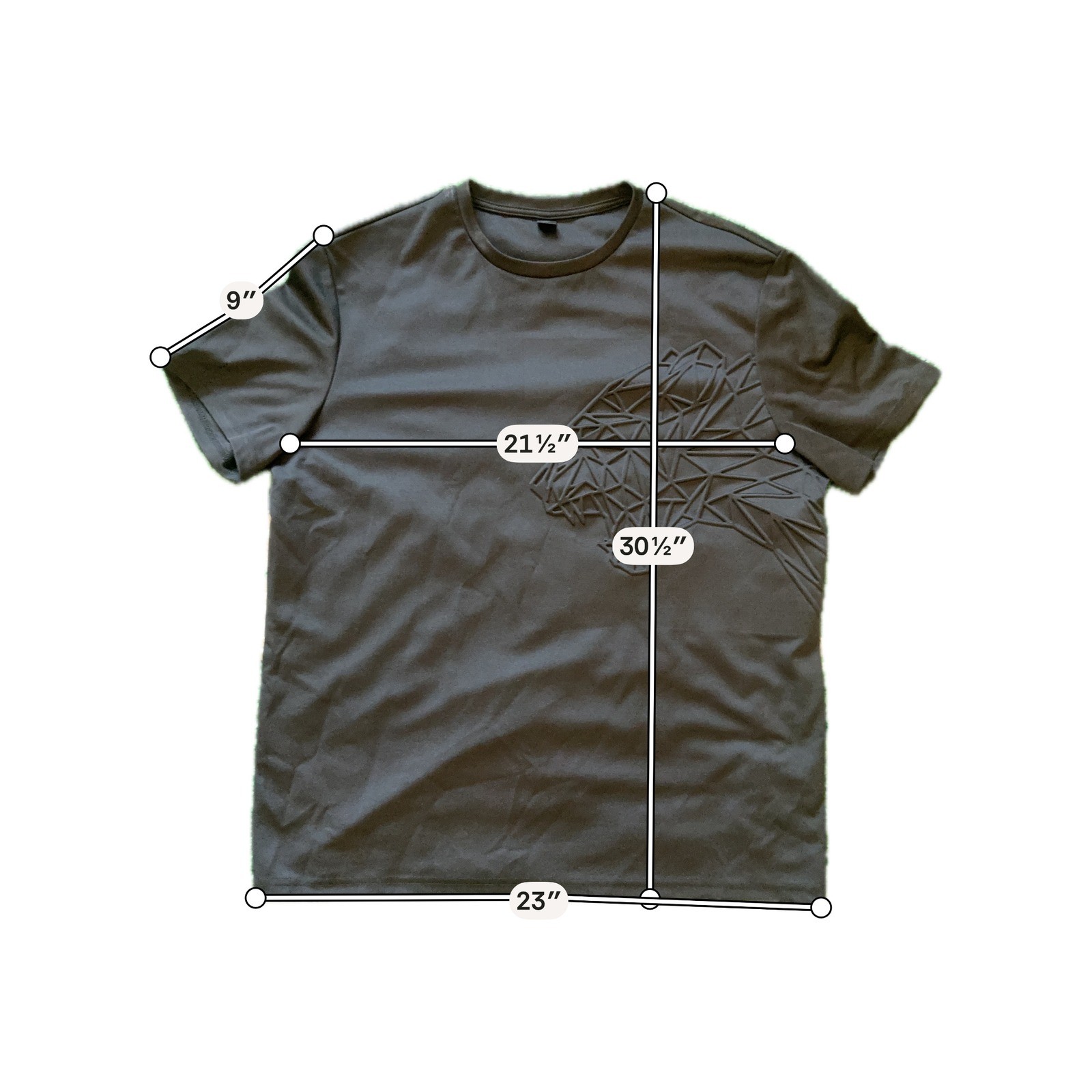 Unbranded Panther Graphic Tee Mens L Black Excellent 3D Embossed Geometric Shirt