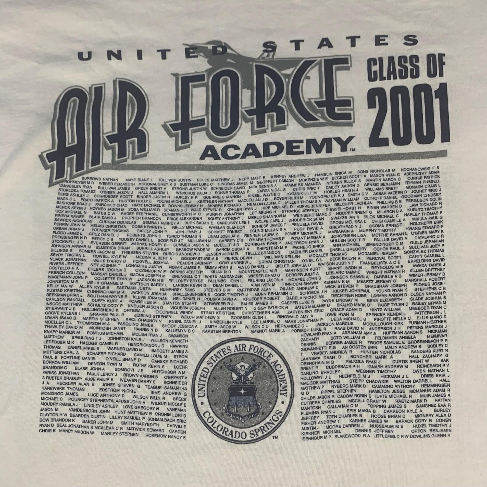 VTG Gear For Sports T Shirt Mens XL White Air Force Academy 2001 USA Y2K Retro