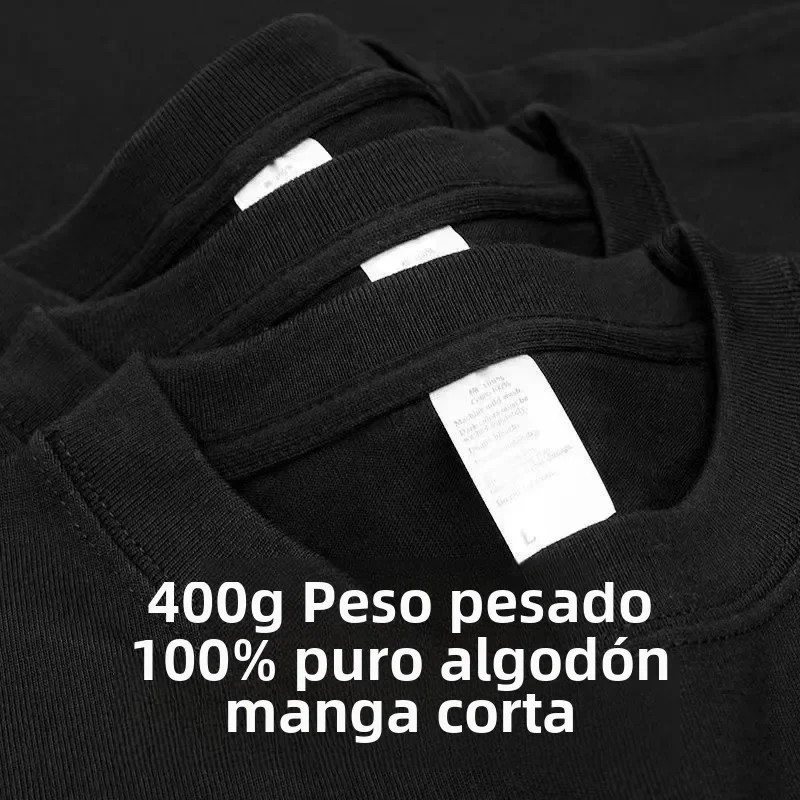 Unisex Heavyweight Pure Cotton Shirt Summer Loose Fit Breathable Casual Tee Gift