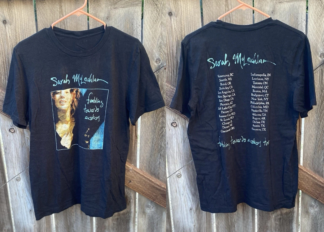 Sarah McLachlan Shirt Fumbling Towards Ecstasy Reprint Tour Band Concert BT1250