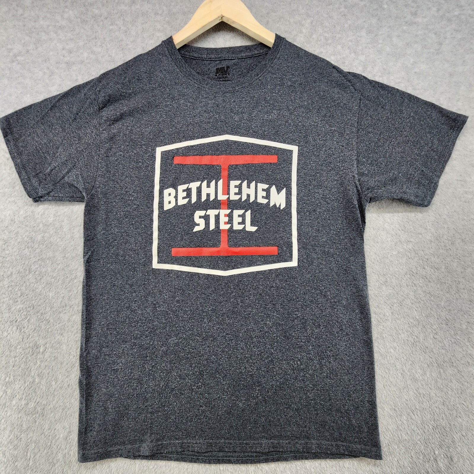 MV Sport T-Shirt Men’s M Gray Solid Cotton Logo Crew-Neck Short Sleeves Pullover