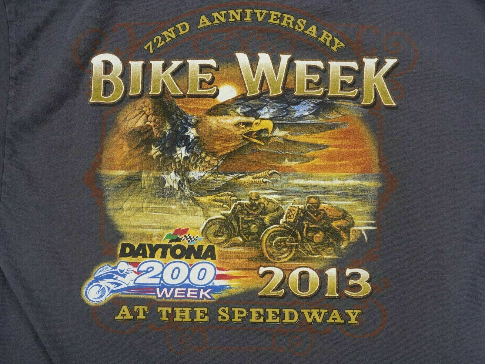 DAYTONA 200 WEEK vintage MOTORCYCLE RACE t shirt BIKE WEEK SPEEDWAY 2013 Medium