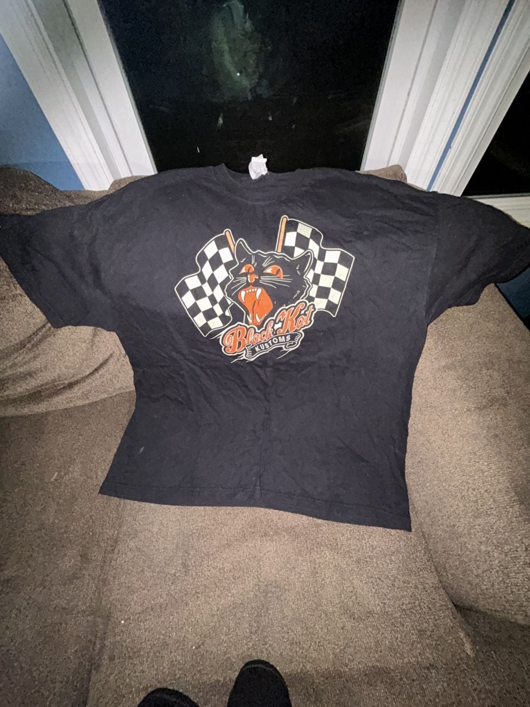 Black Kat T-Shirt Speed And Customs Black Size 2XL