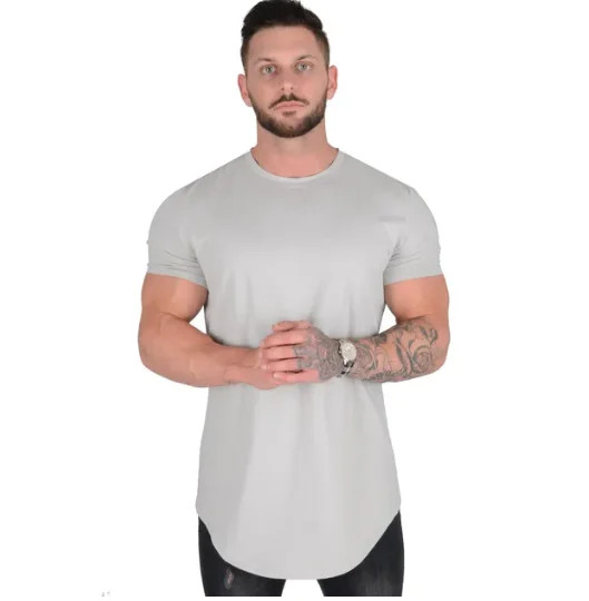 Men Muscle Fitness Workout Shirt Summer Cotton Gym Sport Tee Tshirt Top Fun Gift