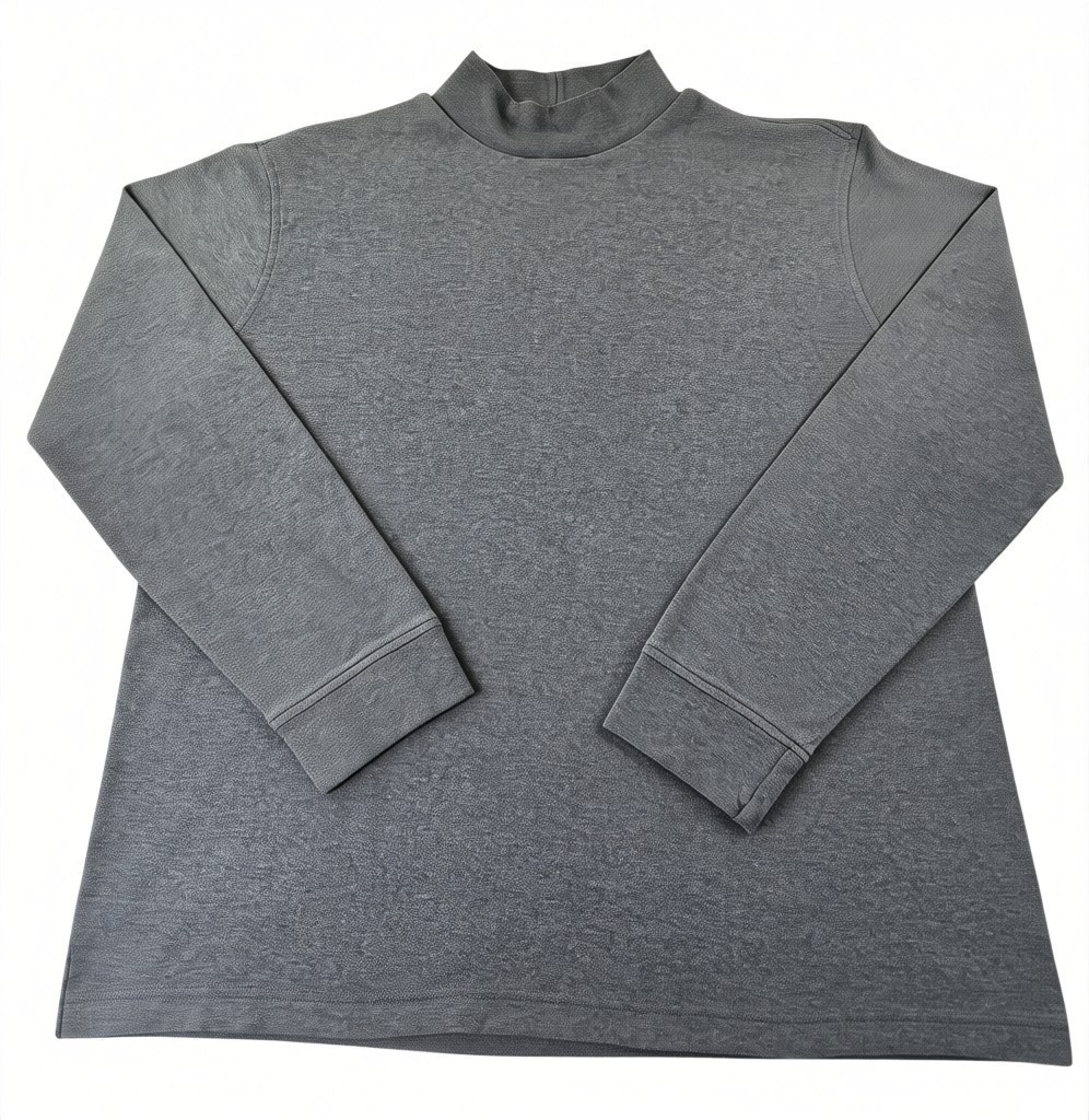 Lands End Mens XL Mock Turtleneck Super T Supima Cotton Gray