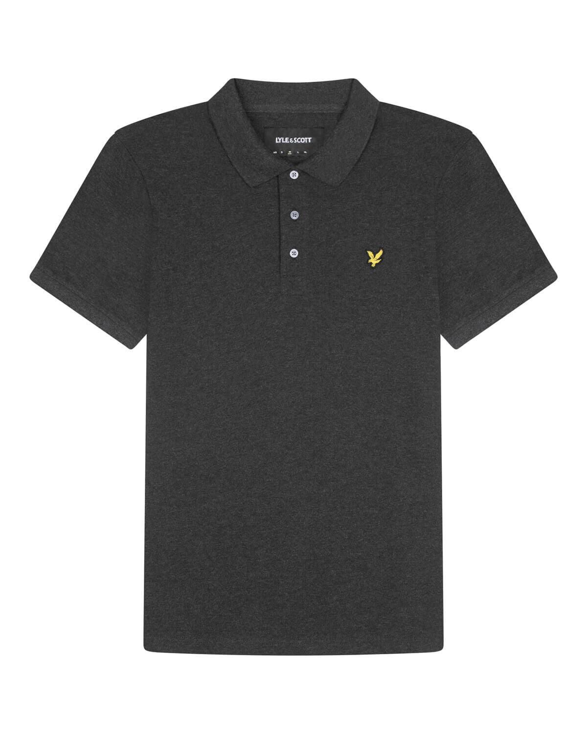 Lyle and Scott Plain Polo T-shirt Charcoal Marl SMALL and XXL ONLY