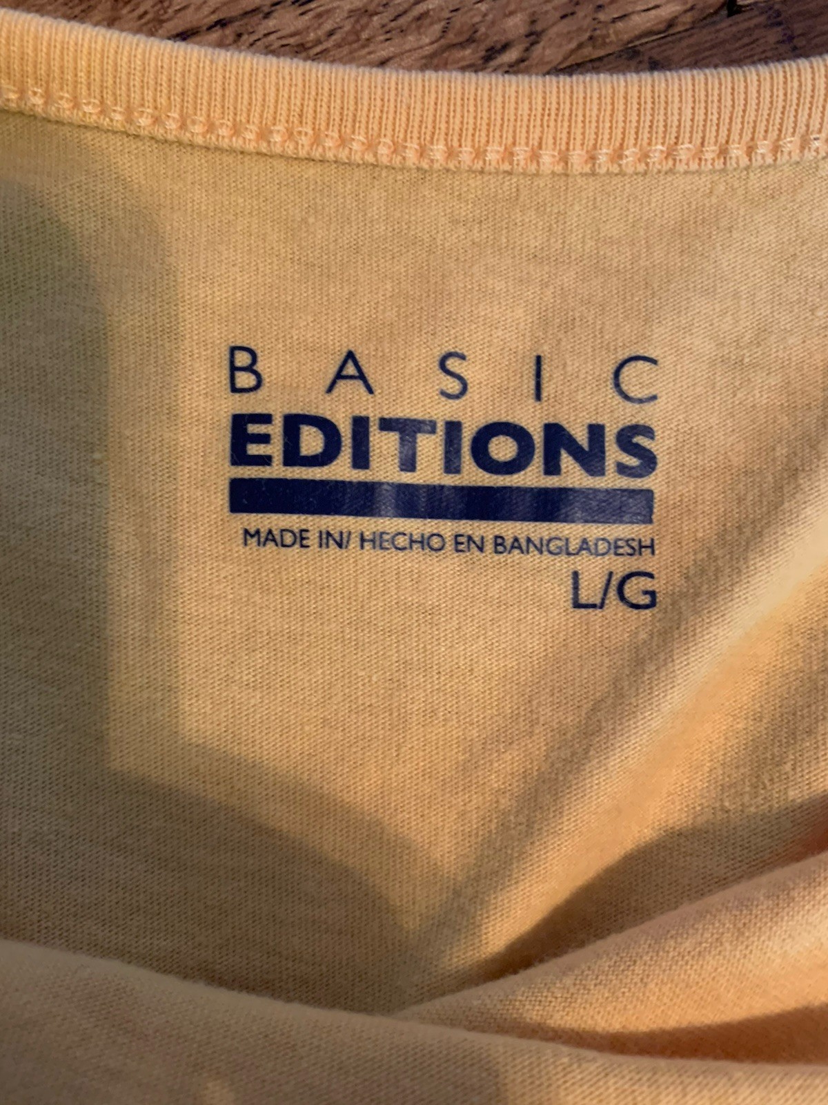 Basic Editions Im On Island Time Mens Size Large Yellow Tank Top