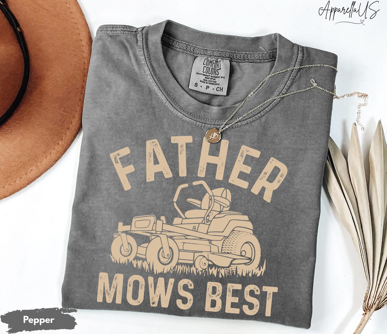 Father Mows Best Shirt Funny Dad T-Shirt Father’s Day Gift Lawn S-2XL