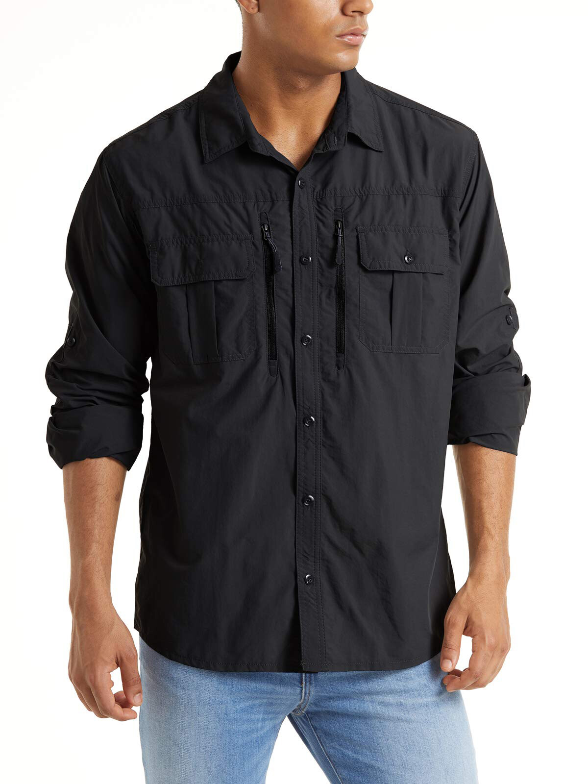 UPF 50+ Mens Quick Dry UV Protection Shirts Long Sleeve Hiking Fishing Work Tops
