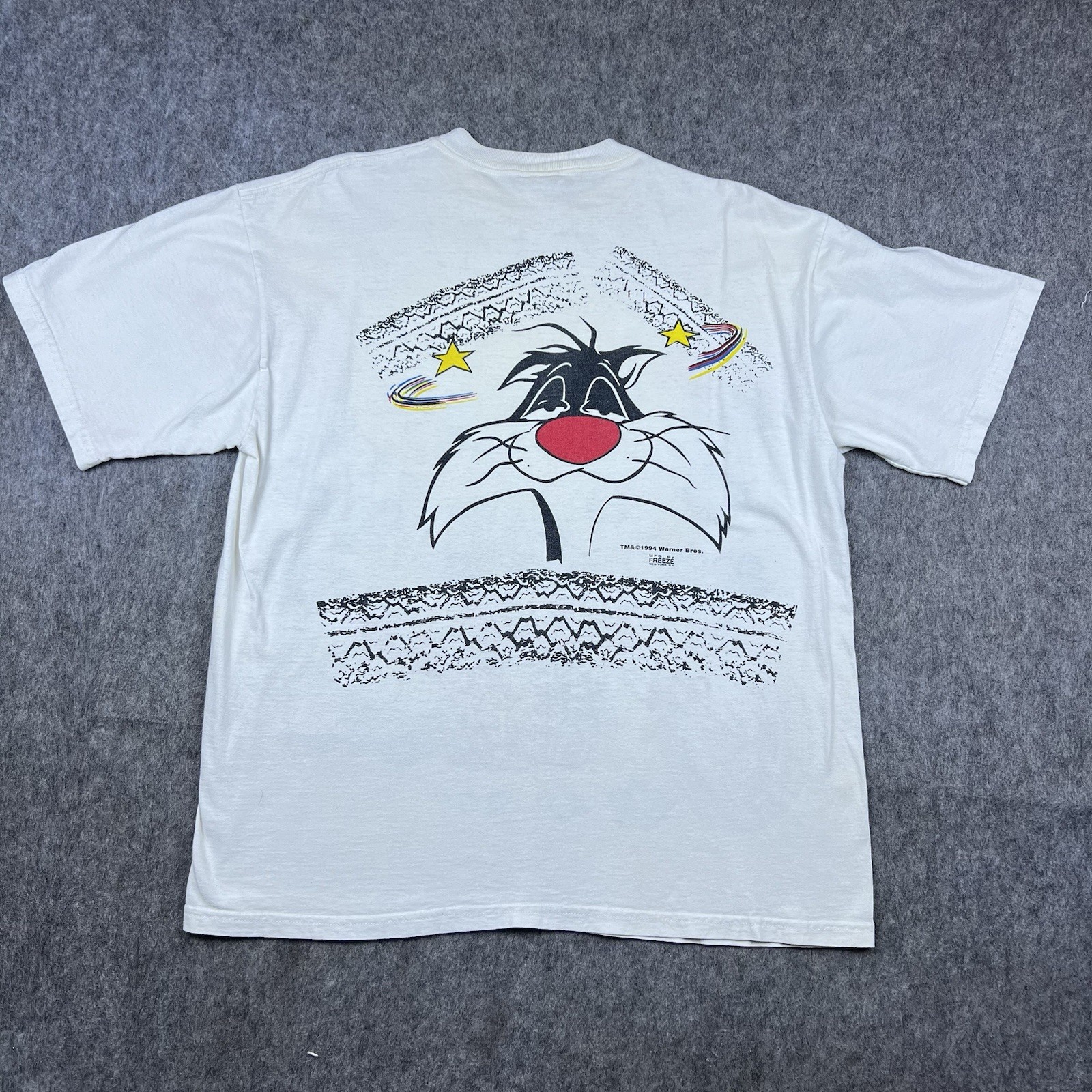 Vtg 90’s Tweety Bird Sylvester Men’s T-Shirt Motorcycle Double Graphic Size XL