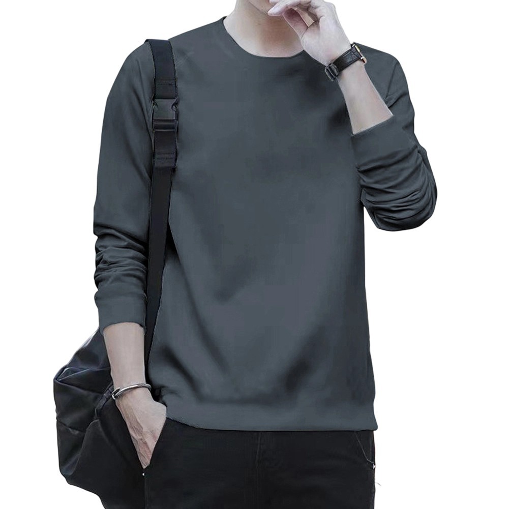 Pullover Design Long Sleeve Tee Mens Casual Top Lightweight Fabric Easy Care