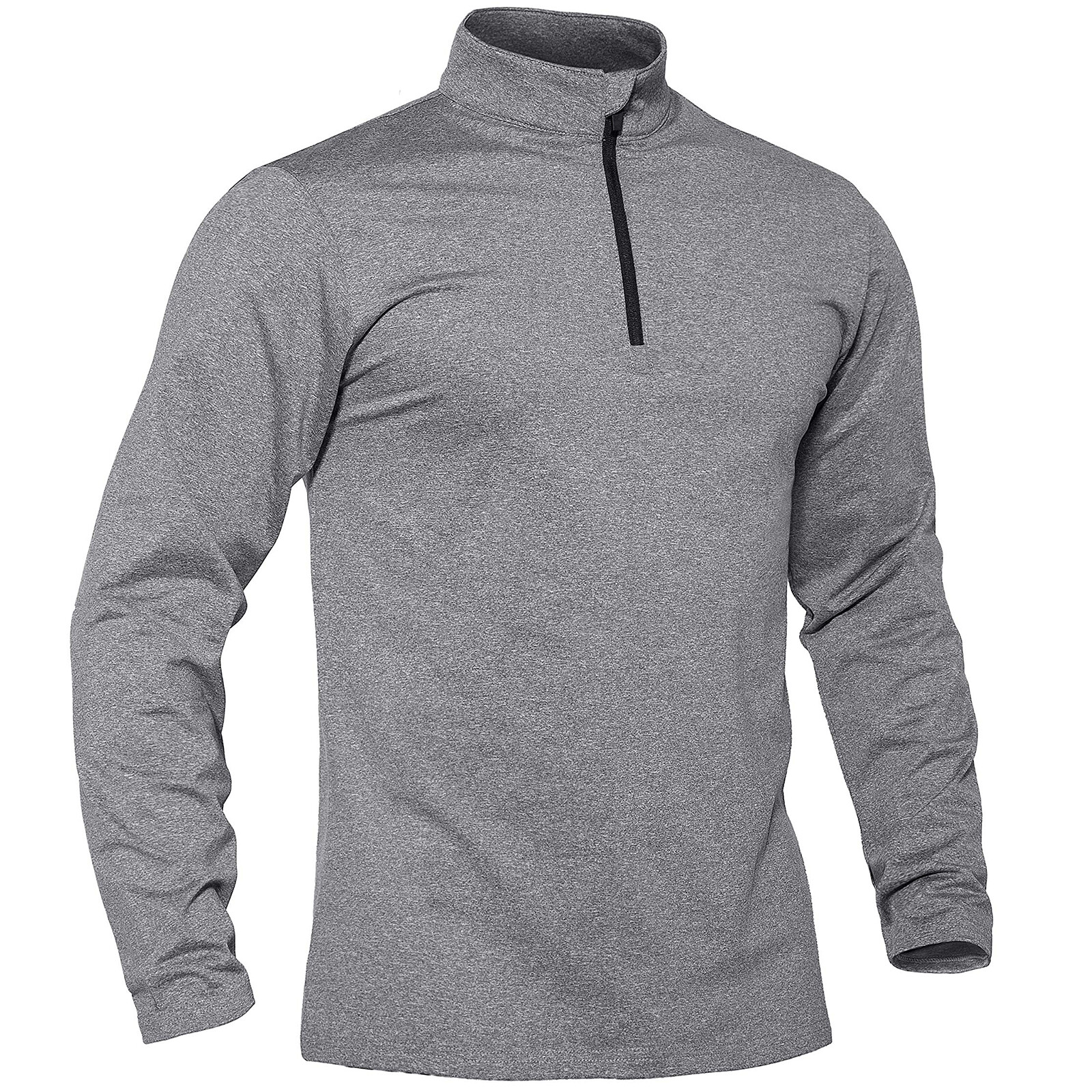 Men’s 1/4 Zip Pullover Sweater Lightweight Long Sleeve Gym Workout Outdoor Shirt