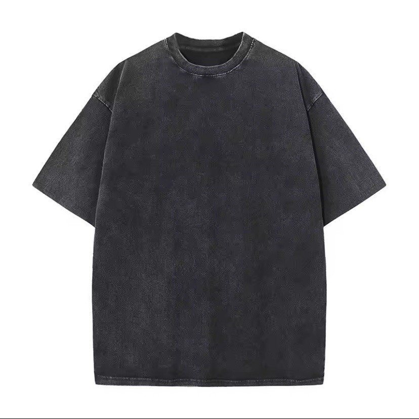 American Style Retro Heavyweight Solid Color Short Sleeved T-shirt Sizes S-XXL