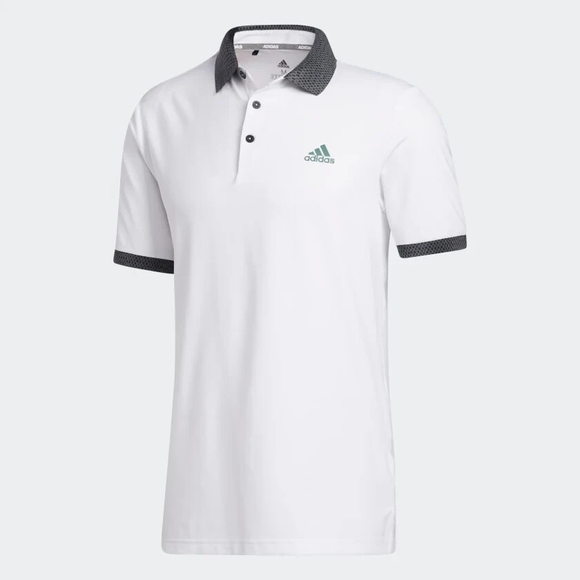 New Very Comfortable Large White Adidas Ultimate Three Stripes Golf Polo GD0795