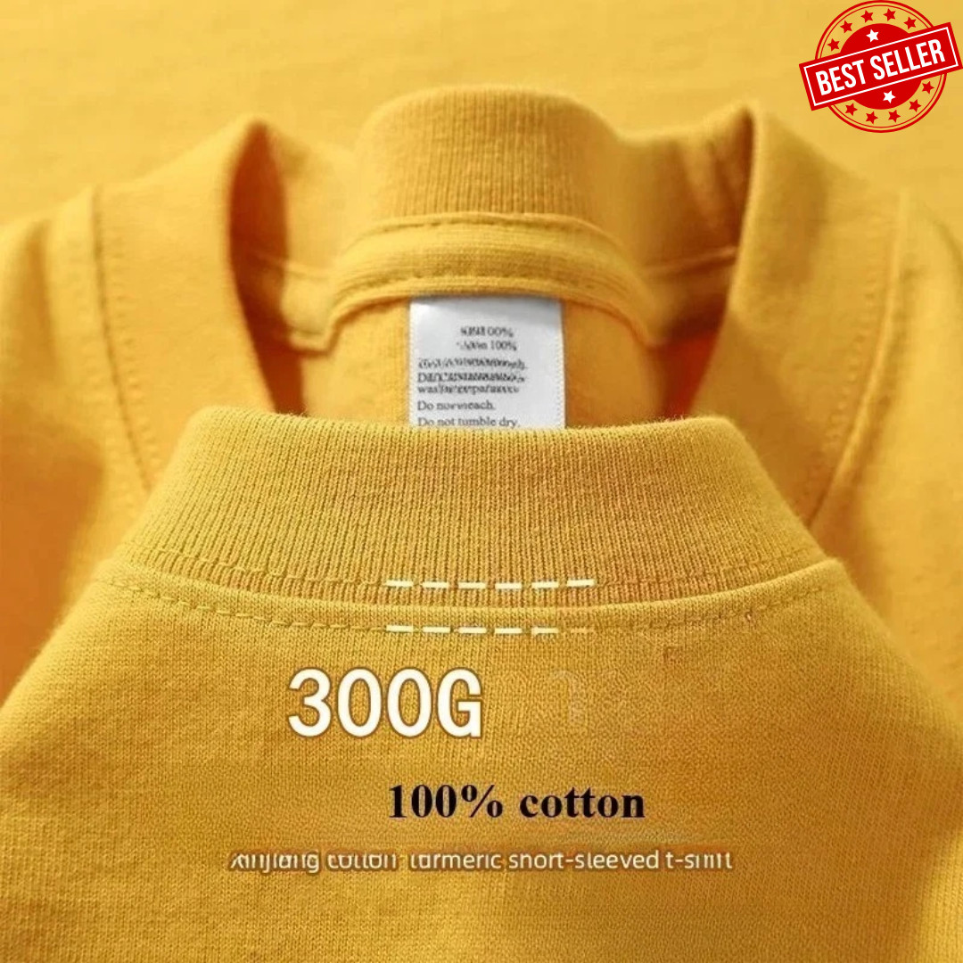 Men’s Heavy Duty 300g American Pure Cotton T-Shirt Oversized Casual Short Sleeve