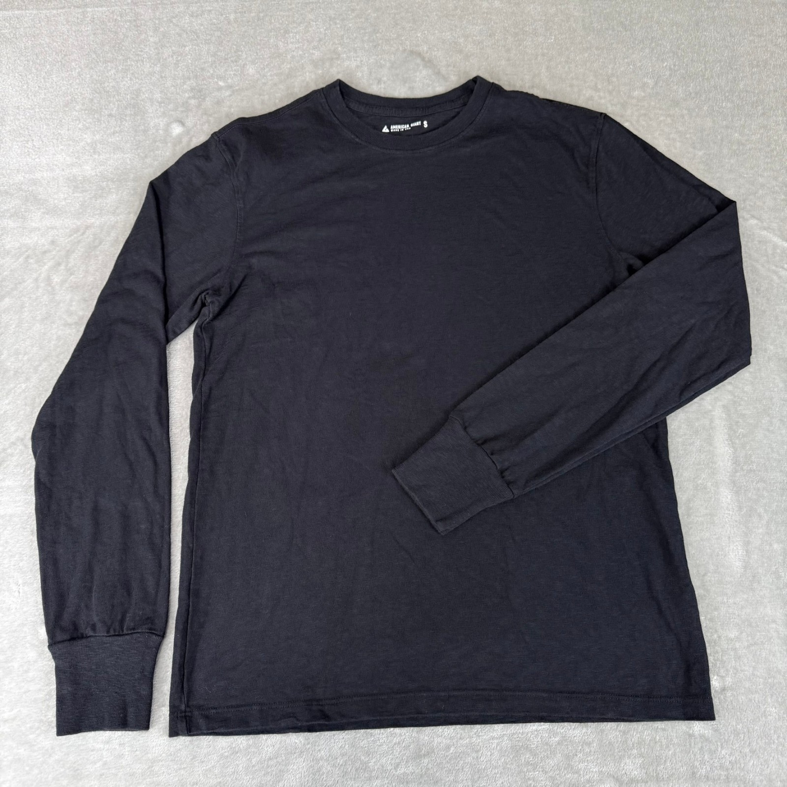 American Giant Long Sleeve Tee T-Shirt Mens Small Black Cotton $65 USA New NWOT
