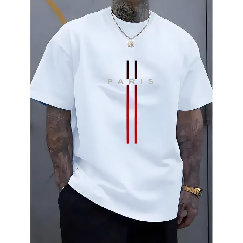 Men’s Fashion Casual Crew Neck T-Shirt 100% Cotton Loose Fit Short Sleeved
