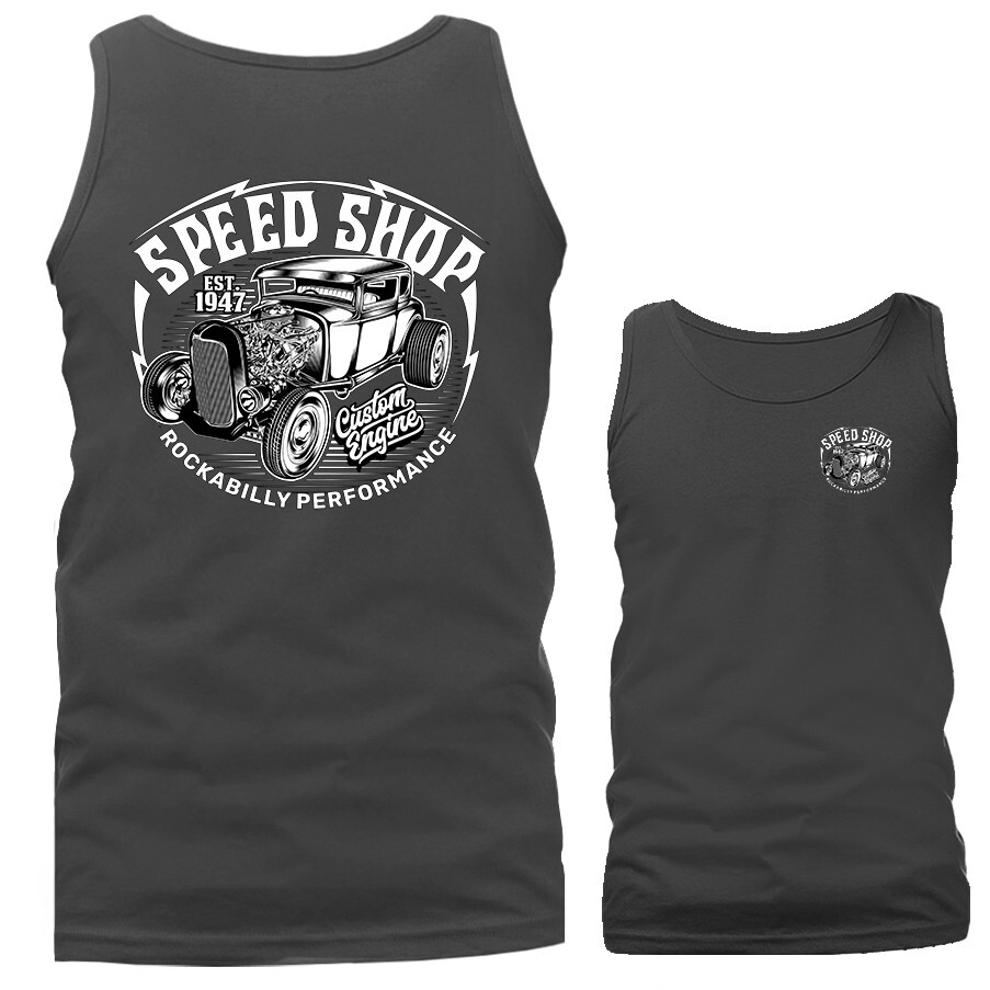 Speed Shop Hot Rod Garage Classic Vintage Car Automobile Tank Top