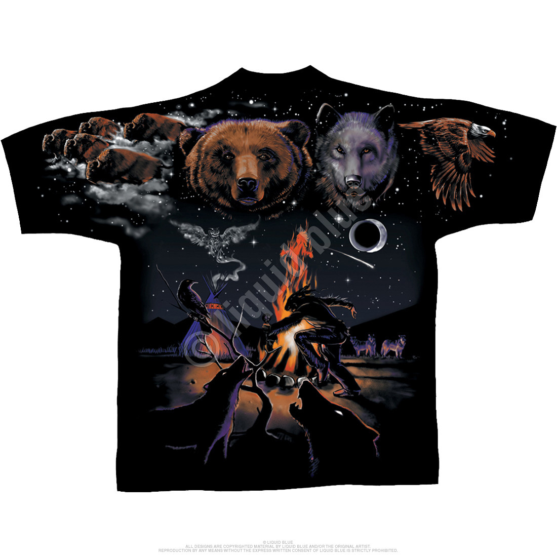 INDIAN BEAR-NATURE-SPIRIT-NATIVE-2 SIDED T-SHIRT L-XL-XXL Mystical
