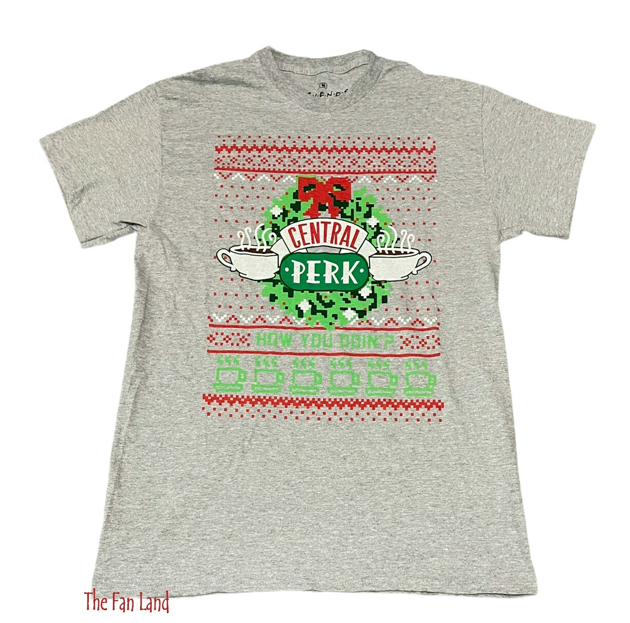 New Friends Central Perk How You Doin? Christmas NBC Mens T-Shirt