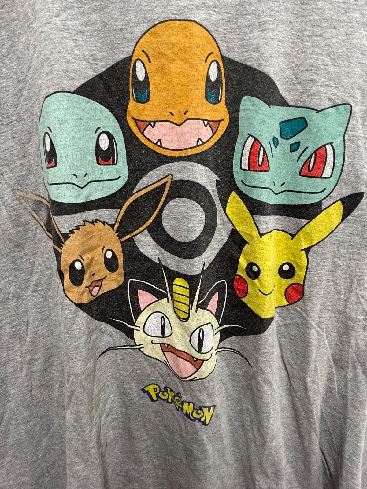 Pokemon Pikachu Squirtle Charmander Bulbasaur Eevee Meowth Poke Ball Shirt 2XL?