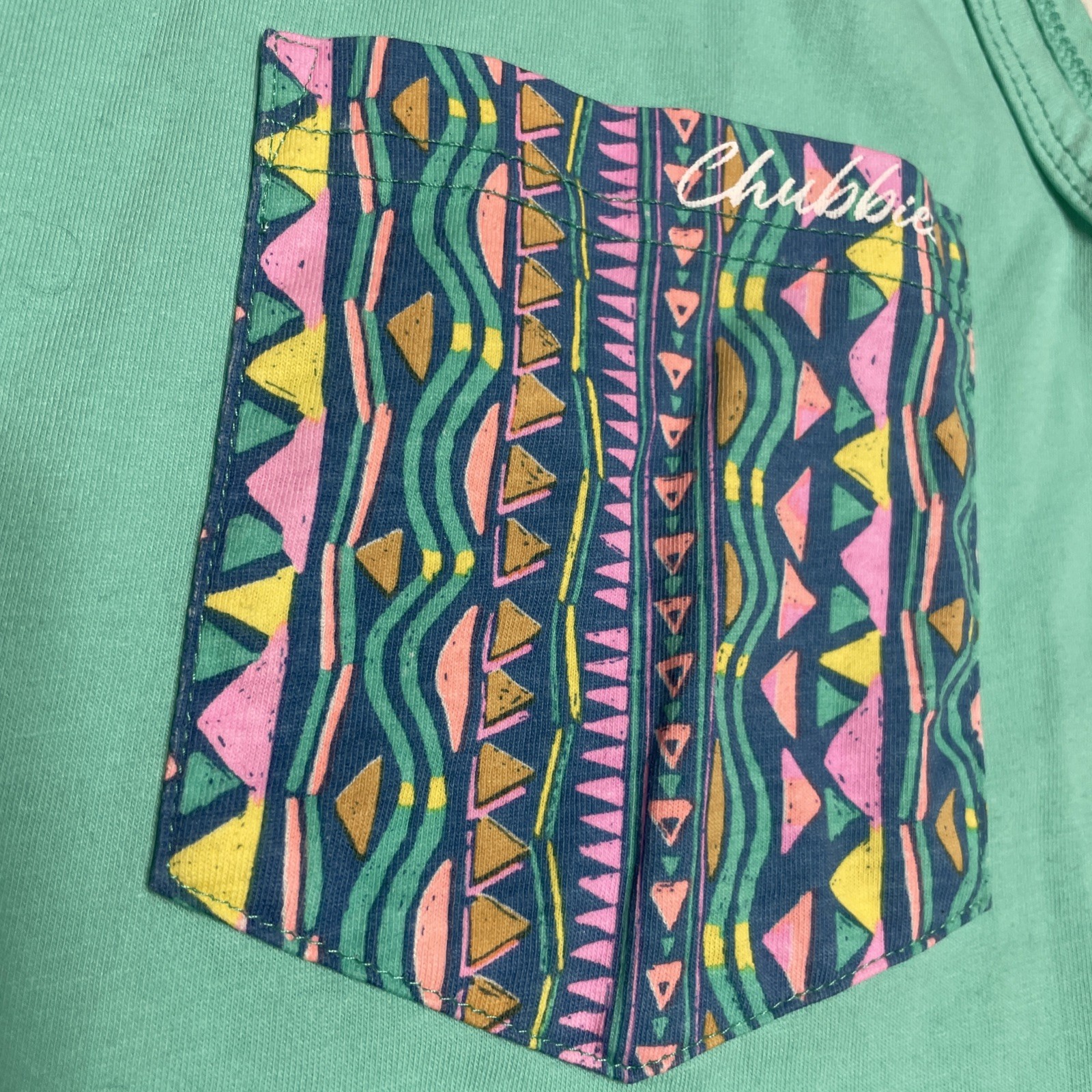 Chubbies Men’s Tank Top Teal w Pocket Size Medium