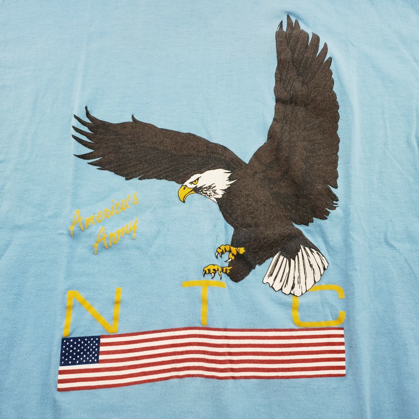 Vintage T Shirt America’s Army NTC Eagle Patriotic Flag National Training Men M