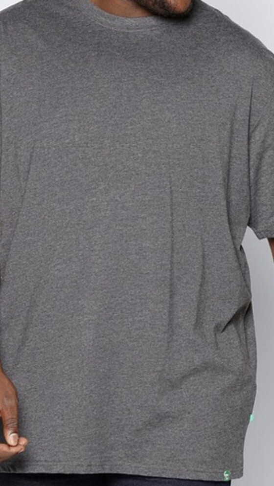 New Mens D555 Duke Big & Tall Premium Cotton Tee T Shirt Charcoal Marl Size 6XL
