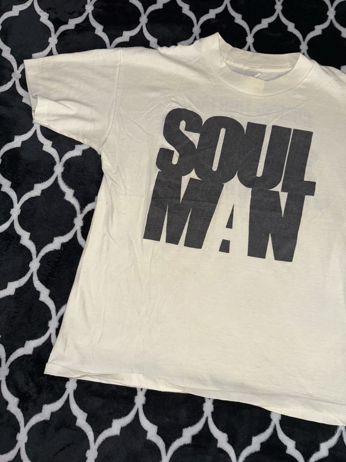 Vintage Soul Man Movie 1980s Mens T-Shirt Size Small White Music Classic Tee