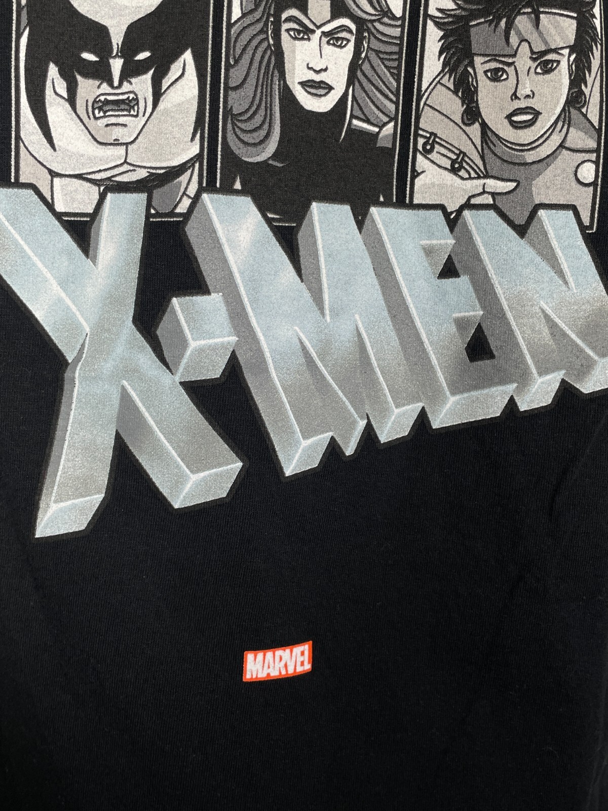 X-Men Cartoon 90’s Style Black T-Shirt Wolverine Storm Cyclops Beast Men’s XL