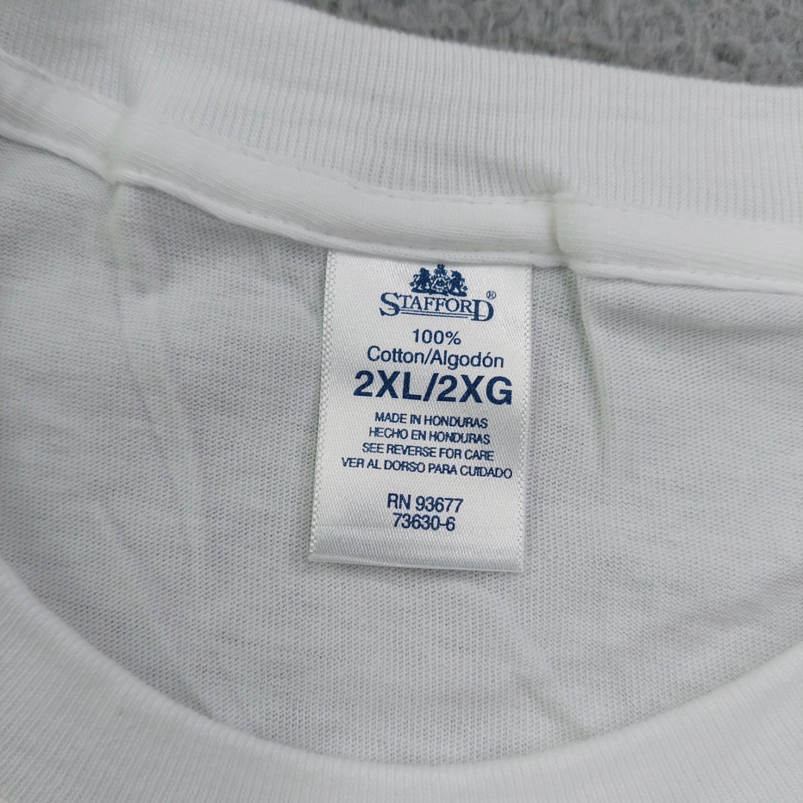 Vintage JC Penney Stafford Blank Plain White T Shirt Mens Size 2XL Single Stitch