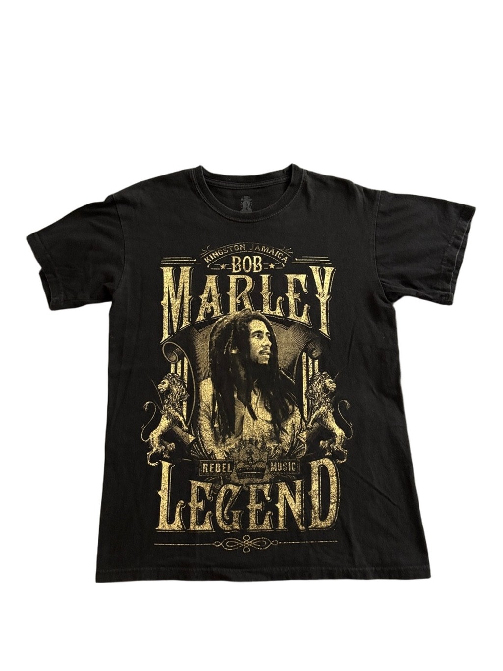 Bob Marley Legend Graphic Tee Black Reggae Music Shirt Medium