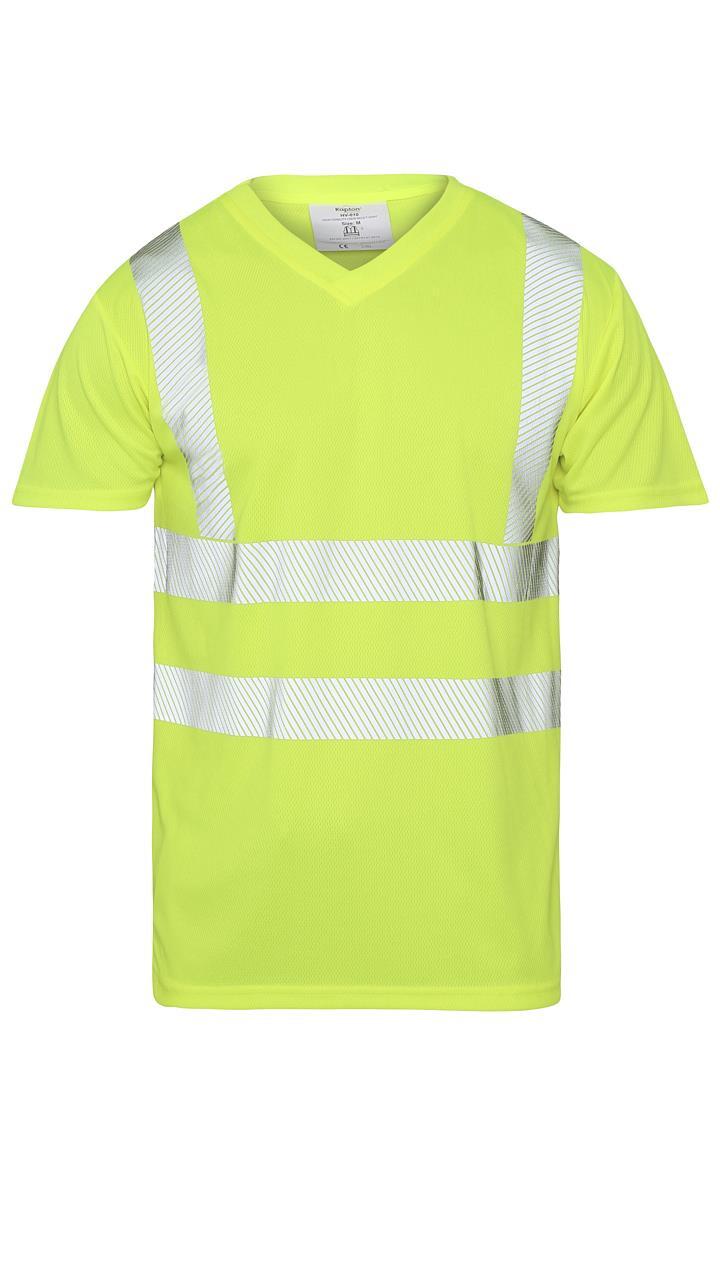 New Mens Hi Vis Viz Visibility Short Sleeve Safety Work Crew Neck Hi Viz T-Shirt