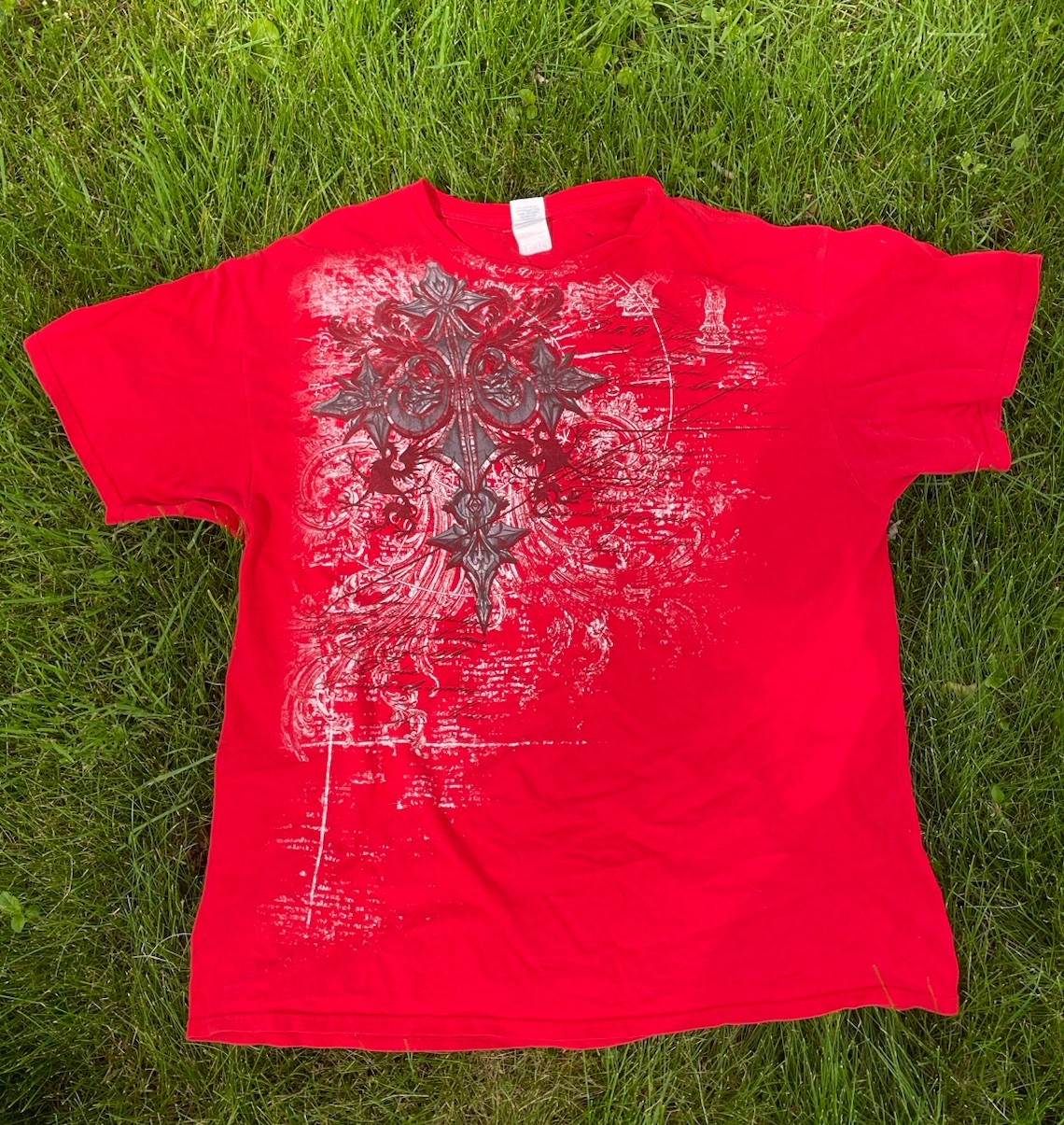 Delta Pro Weight Affliction Style Graphic T-Shirt Men Red, XL