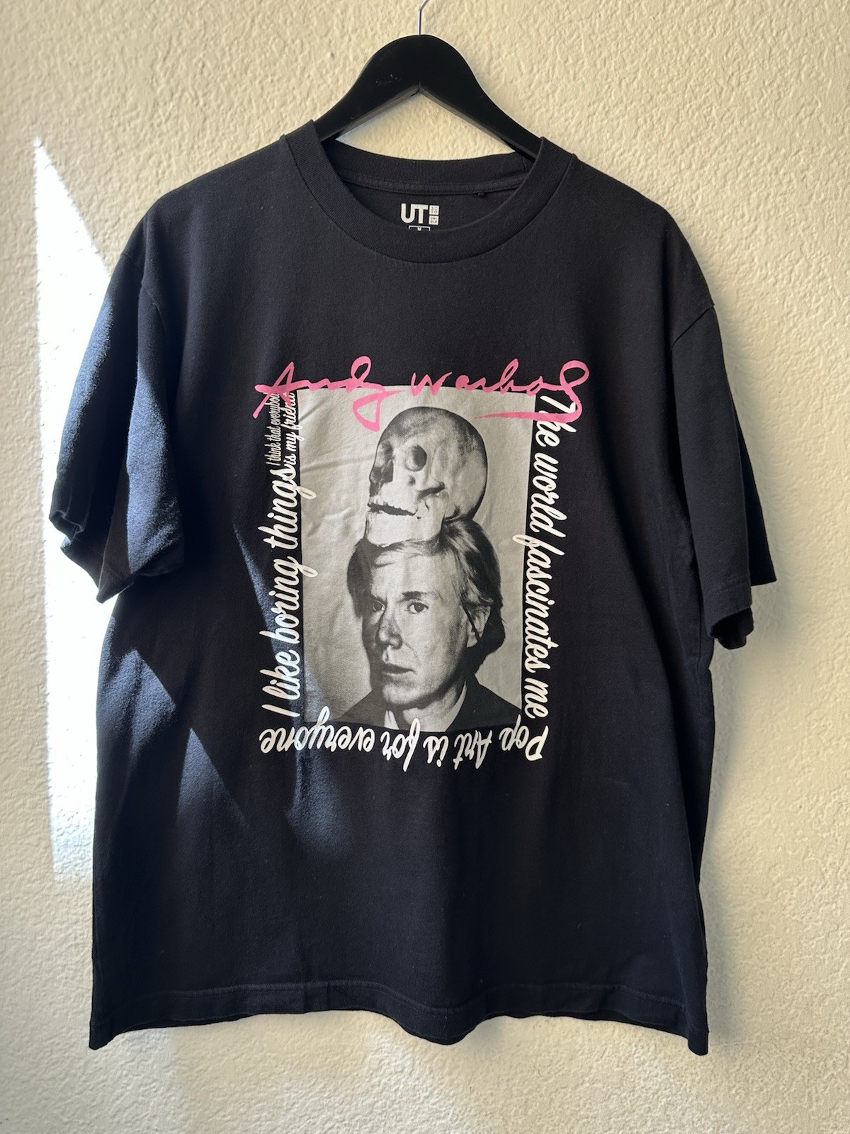NWOT Uniqlo KAWS Andy Warhol Skull Self Portrait Black Men’s Size M