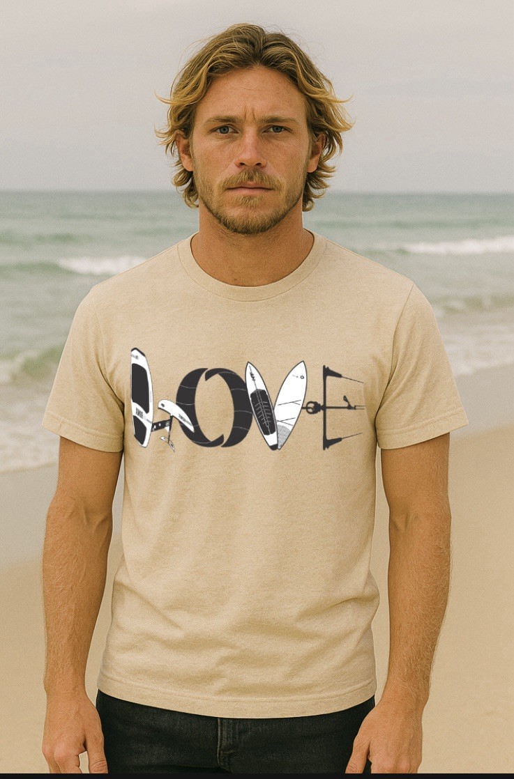LOVE Kitesurfing T Shirt Foiling Wingfoil Tee SUP Board Gifts wing Foil