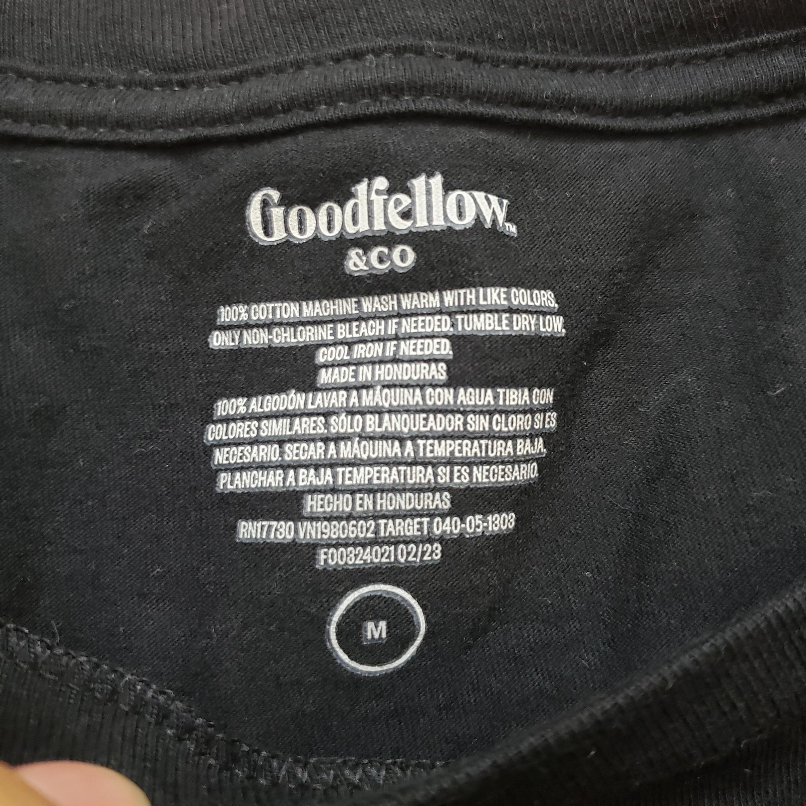 Goodfellow & Co Shirt Mens M Black Basic Cotton Crew Neck Tagless Tee Adult