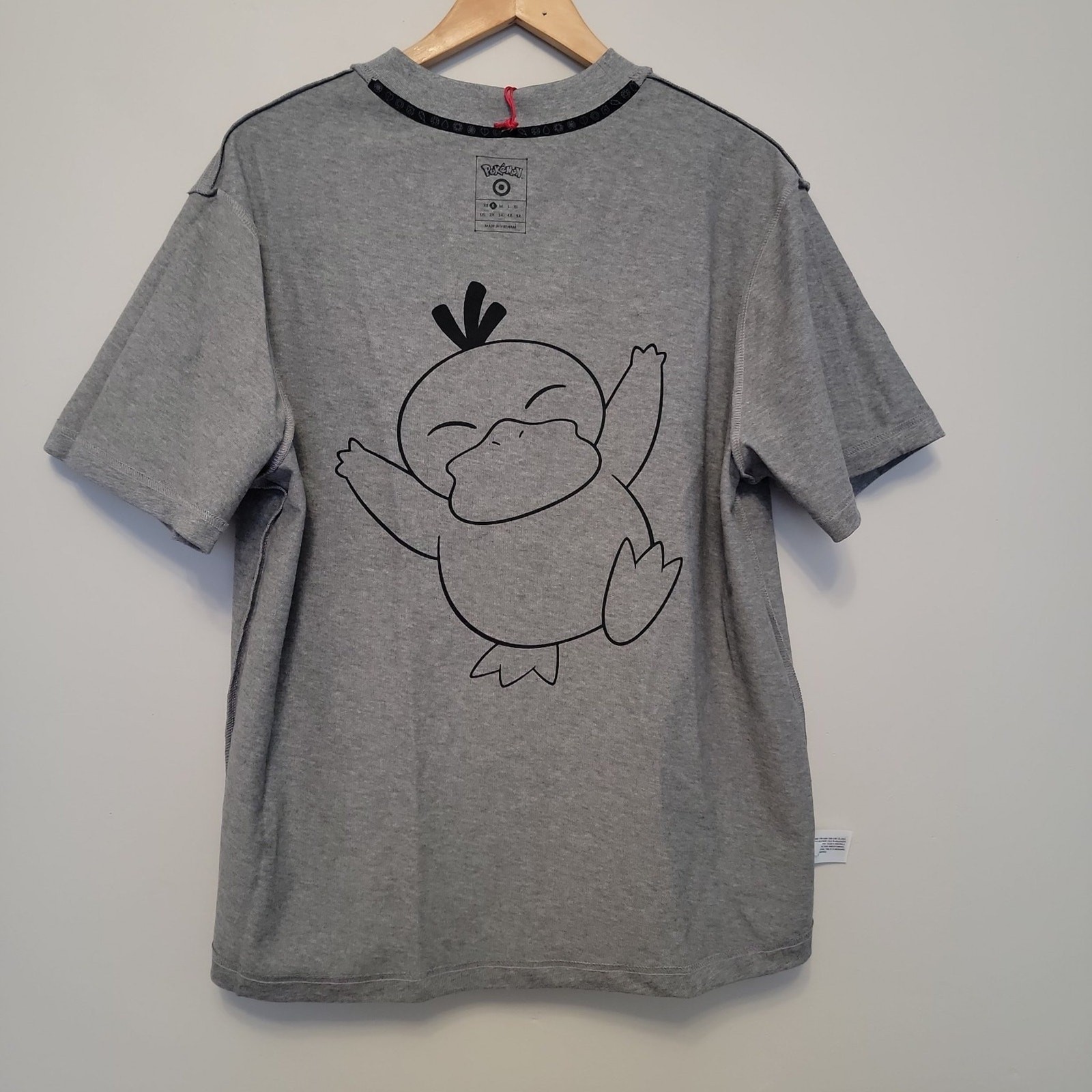 Pokémon x Target Psyduck Adult Trainer Shirt Grey Sz Small