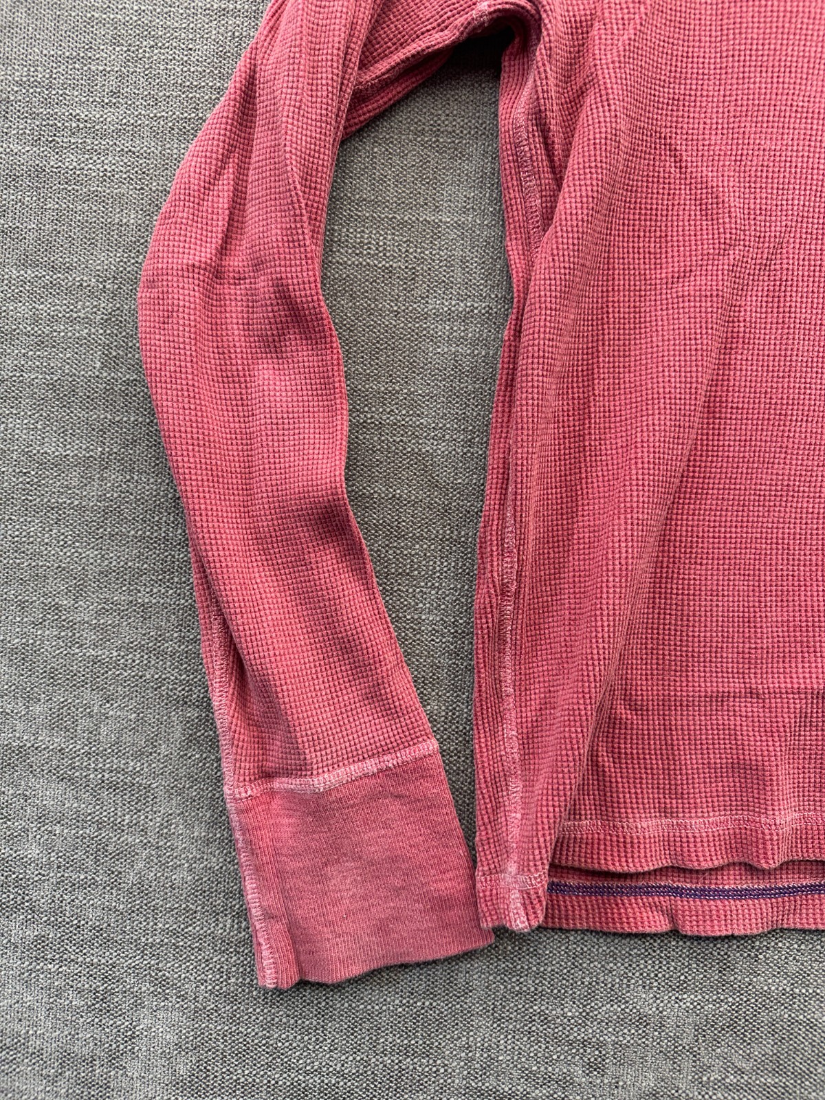 Vintage American Eagle Outfitters Shirt Mens Medium Pink Cotton Waffle Knit
