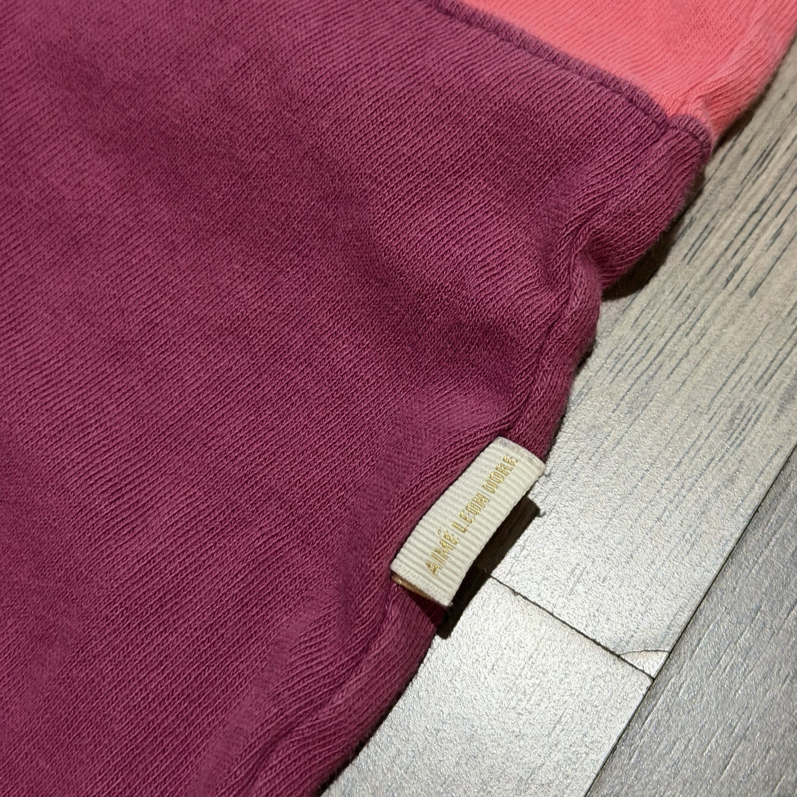 2019 Aime Leon Dore Striped Ribbed Collar Tee Purple Men’s Size Medium