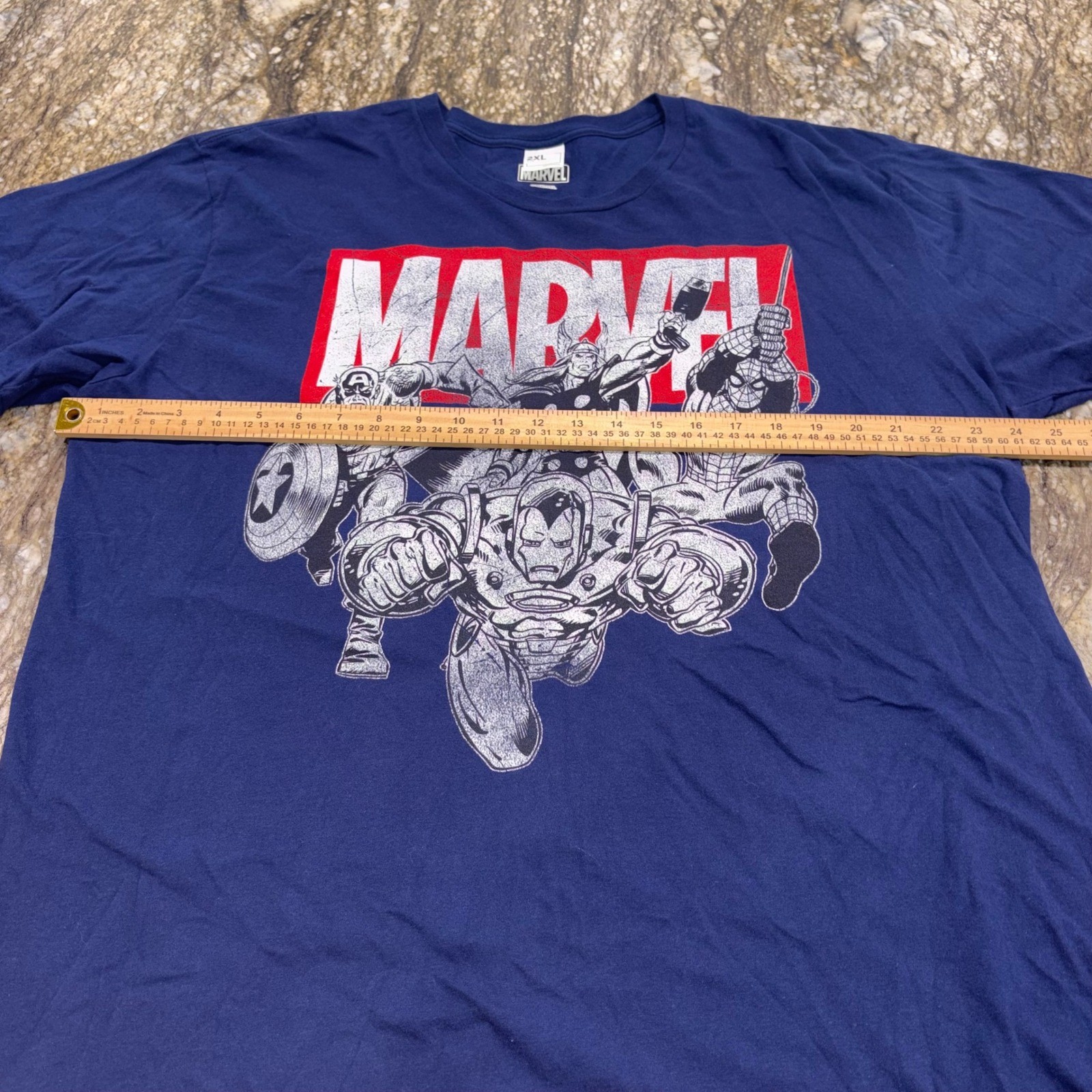 Avengers Graphic T-Shirt Short Sleeve Mens 2XL Navy Blue Marvel