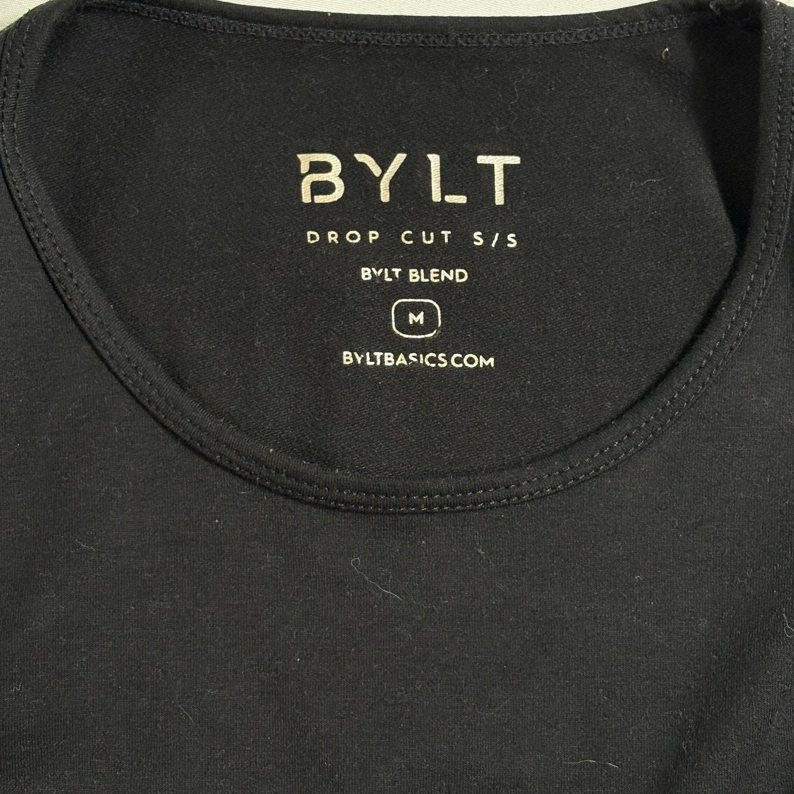 BYLT Drop Cut Short Sleeve T-Shirt Black Mens Size M Premium Basics Athletic Fit